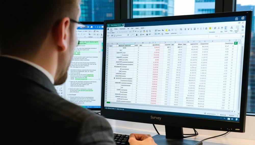 Professional creating a survey report using Vista Survey platform